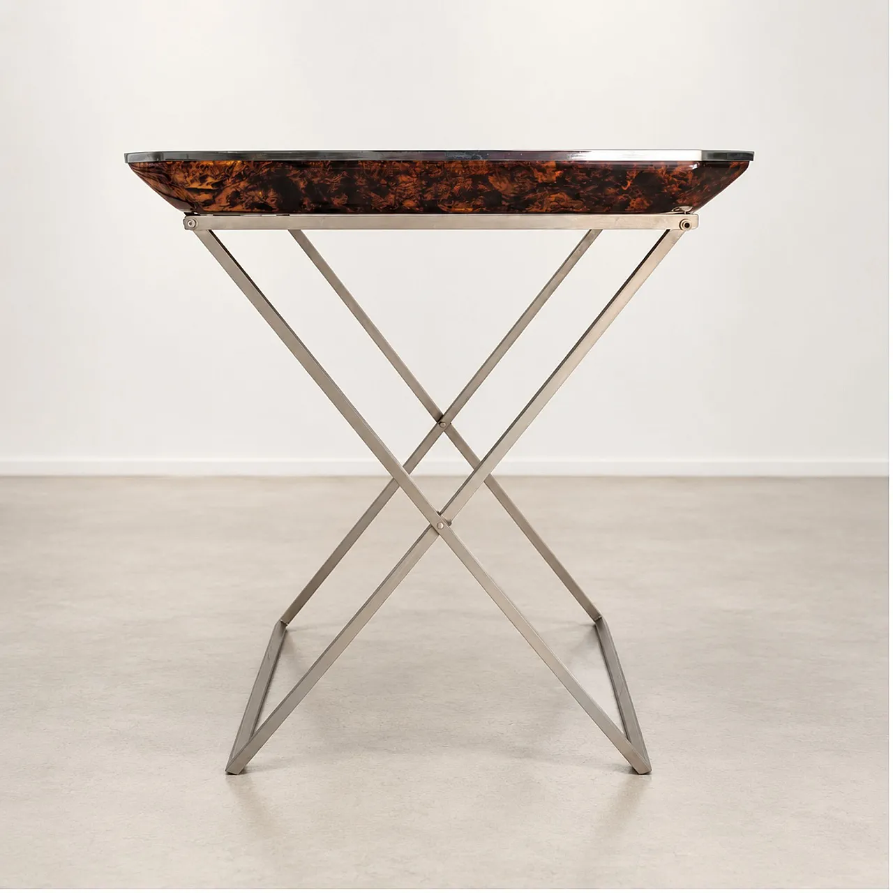 Tavolino pieghevole in lucite by Willy Rizzo, Italia, anni ’70 6