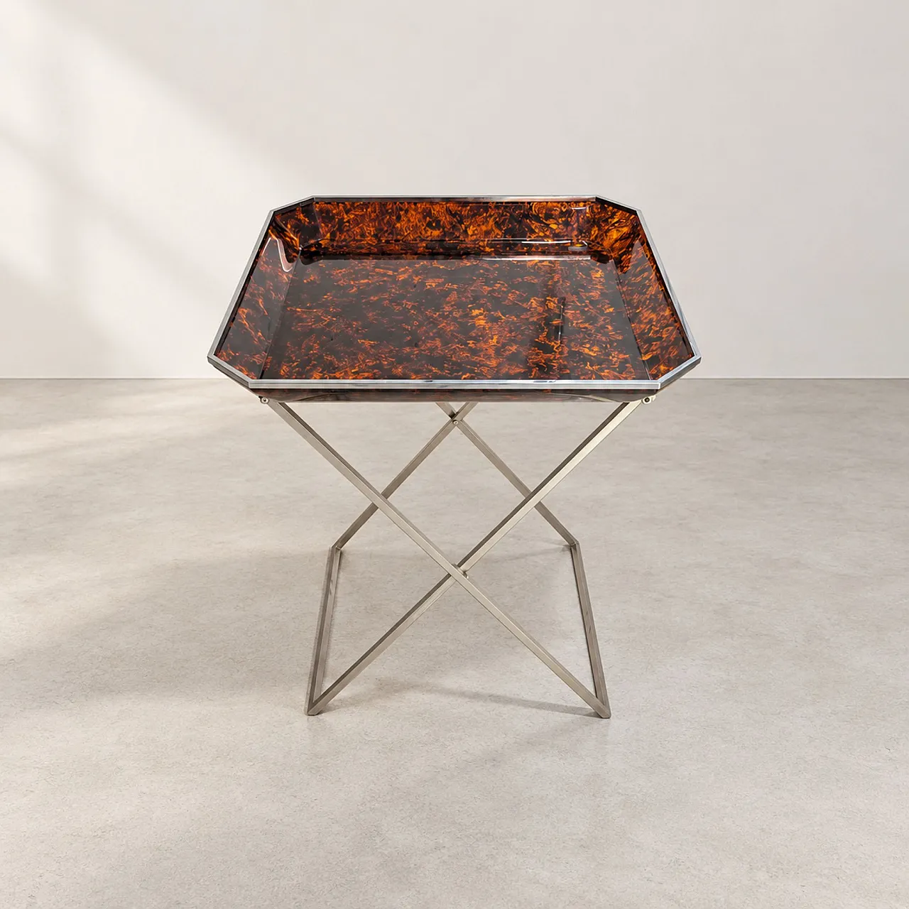 Tavolino pieghevole in lucite by Willy Rizzo, Italia, anni ’70 7