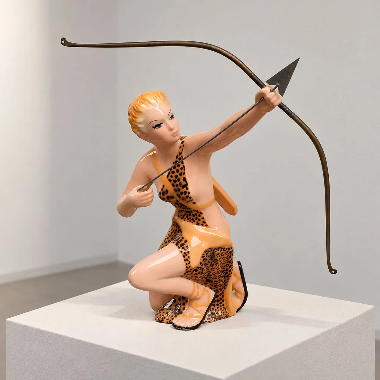 Ceramic sculpture Diana the Huntress by Favaro and Cecchetto, 1950s 5