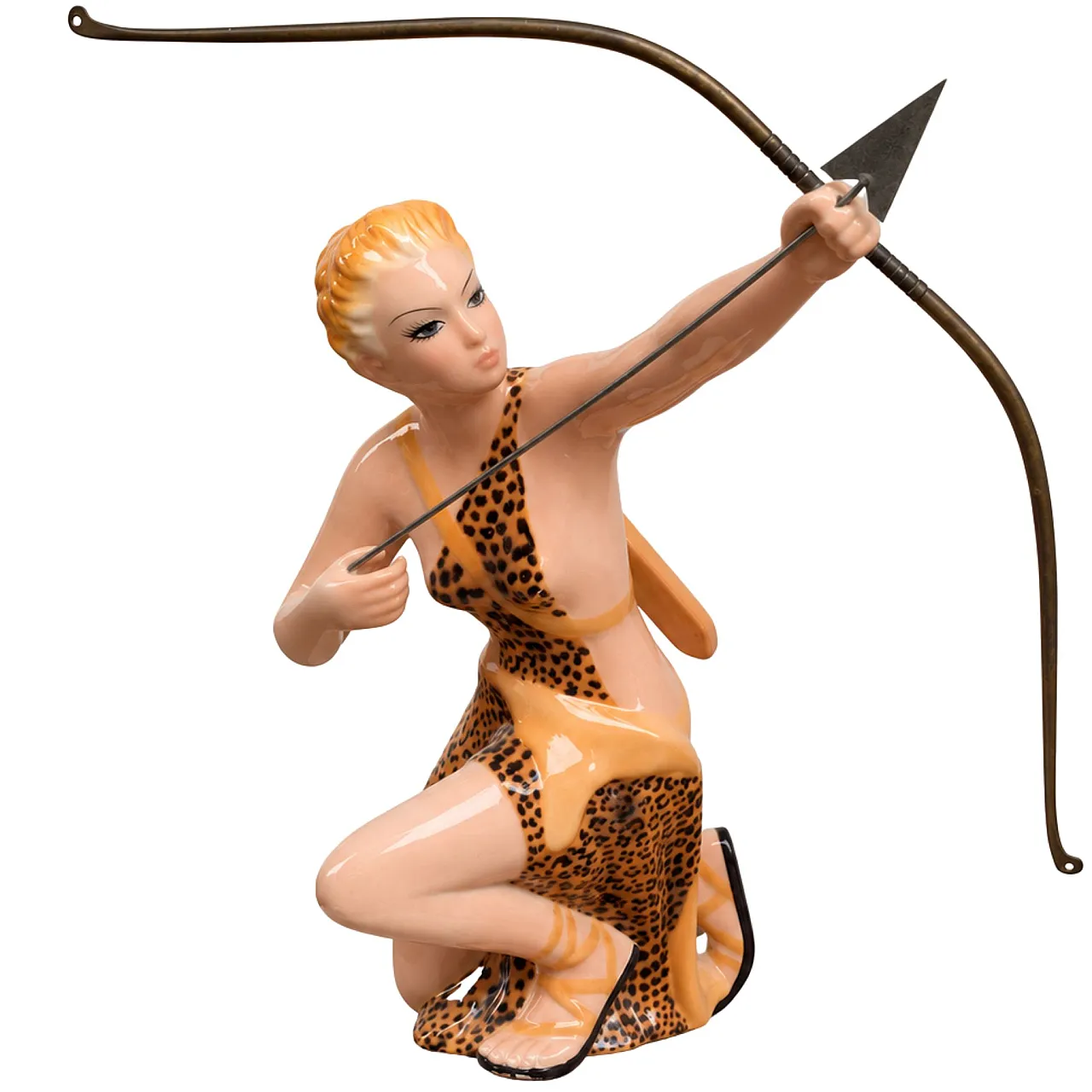 Ceramic sculpture Diana the Huntress by Favaro and Cecchetto, 1950s 8