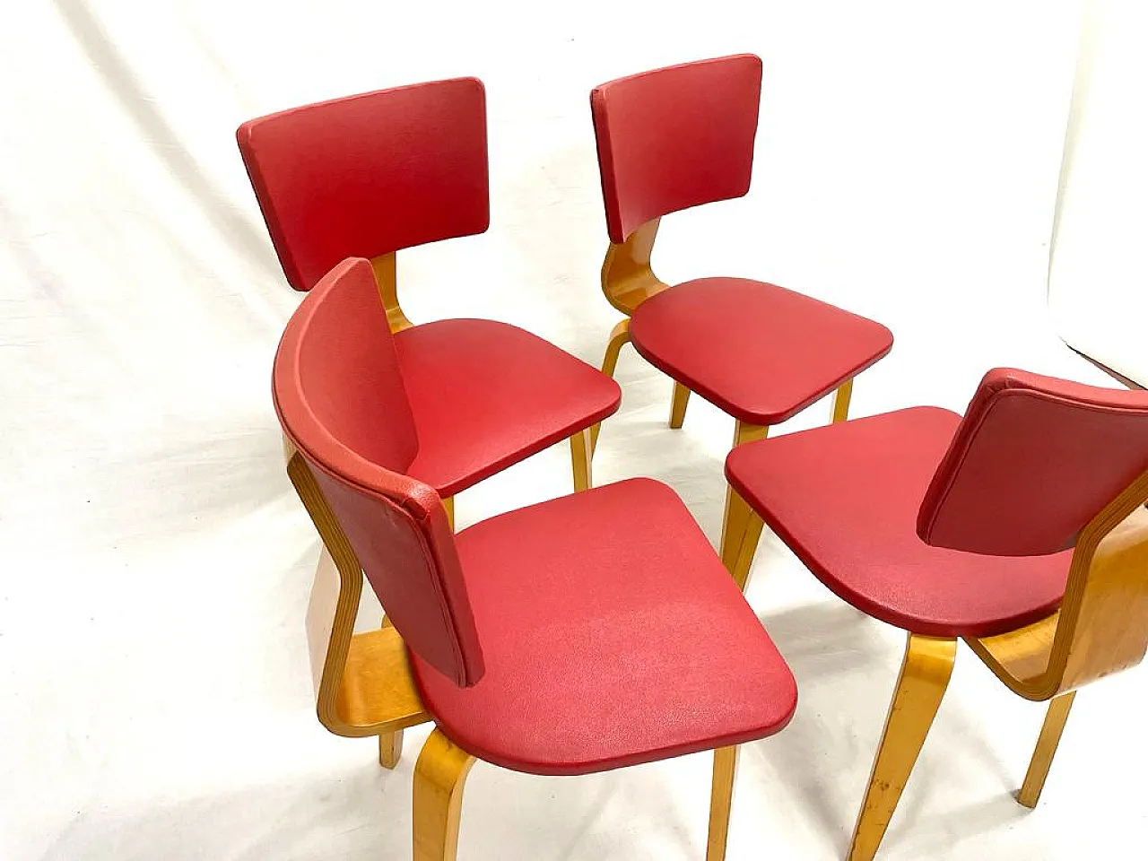 4 Nordic chairs with sky cover, 70s 2