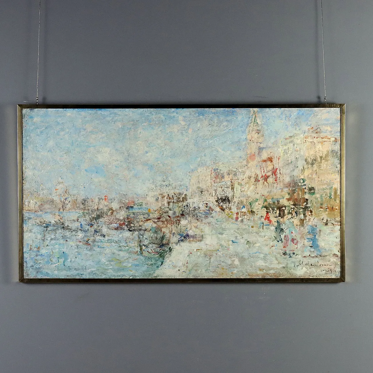 Painting by Luigi Mantovani, oil on canvas, 20th century 1