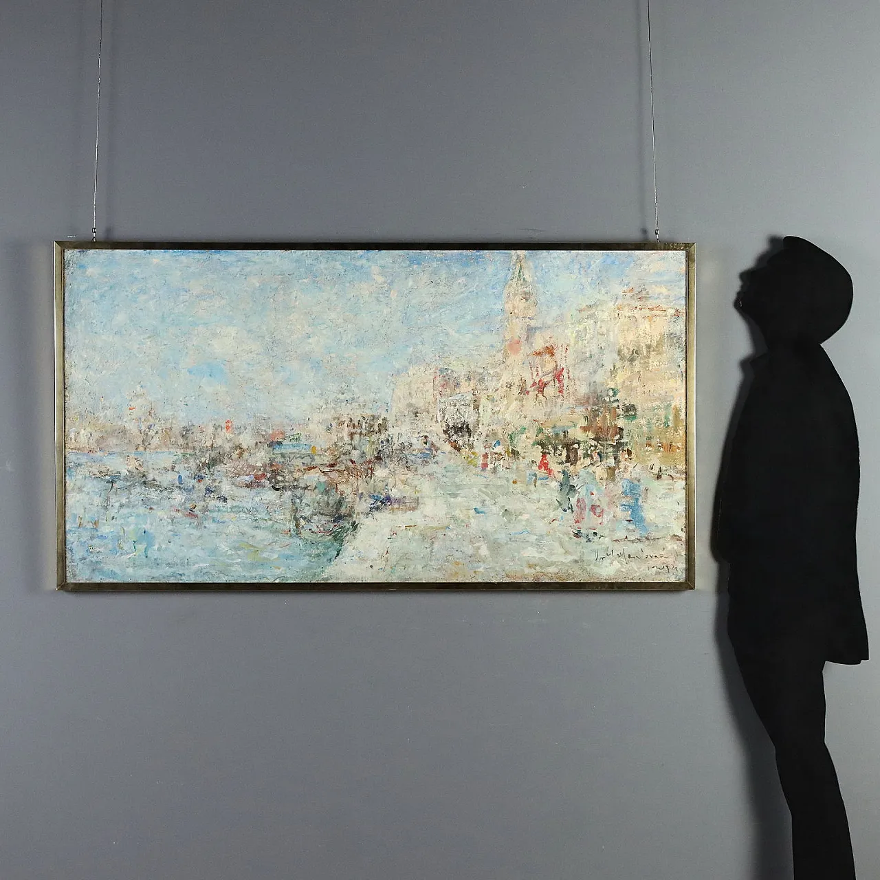 Painting by Luigi Mantovani, oil on canvas, 20th century 2