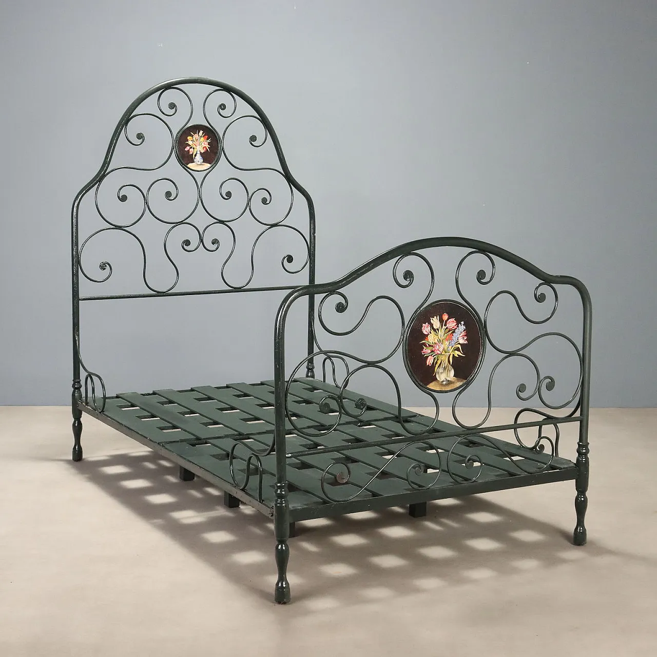 Letto singolo in ferro battuto, '800 1