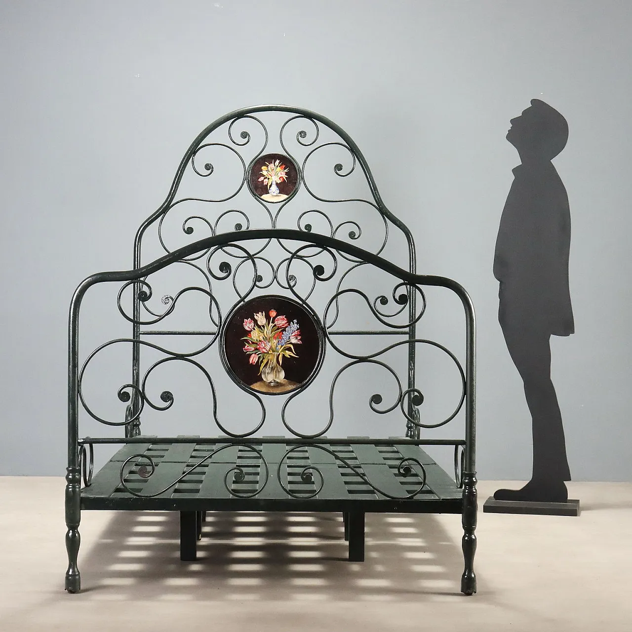 Letto singolo in ferro battuto, '800 2