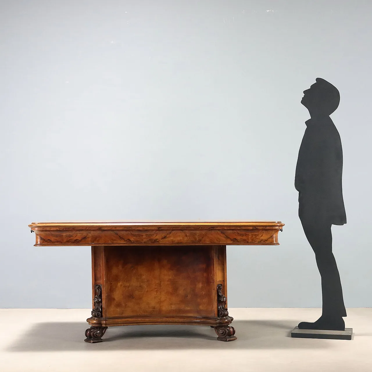 Art Deco table in walnut and walnut burl, 20th century 2