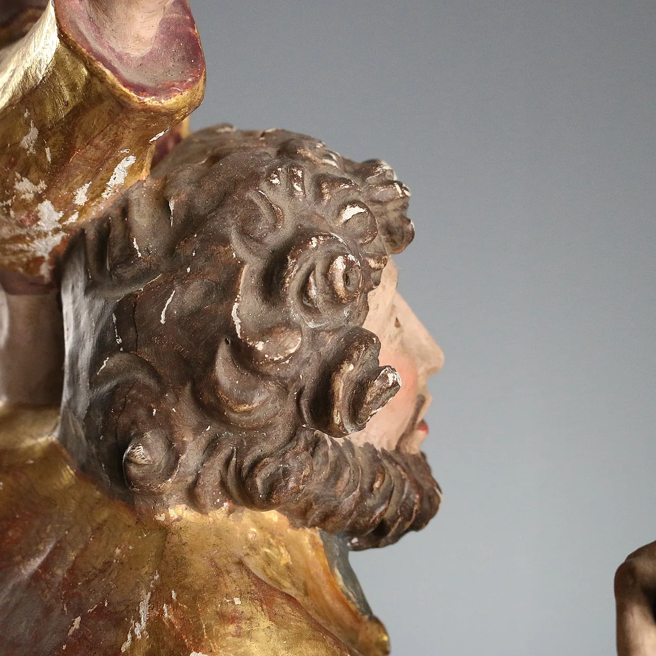 Saint Christopher and Jesus wooden sculpture, 20th century 7
