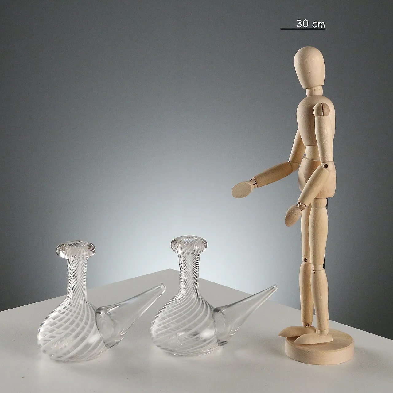 Glass oil and vinegar cruets from Murano Manufacture, 20th century 2