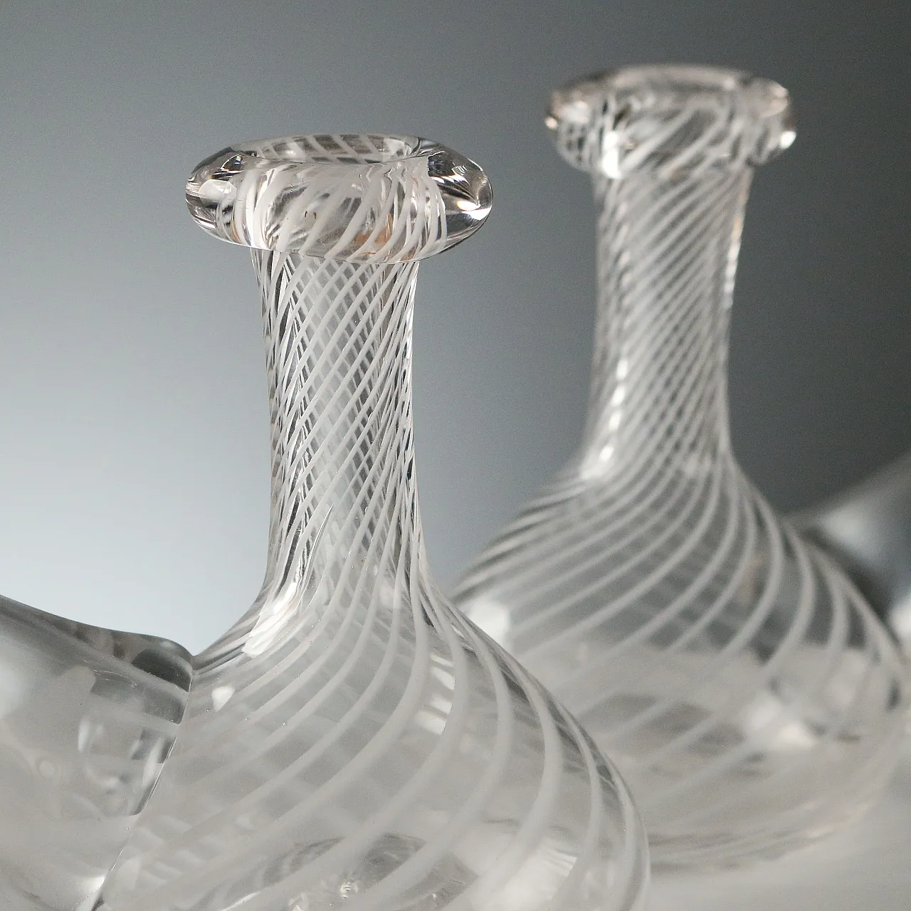 Glass oil and vinegar cruets from Murano Manufacture, 20th century 4