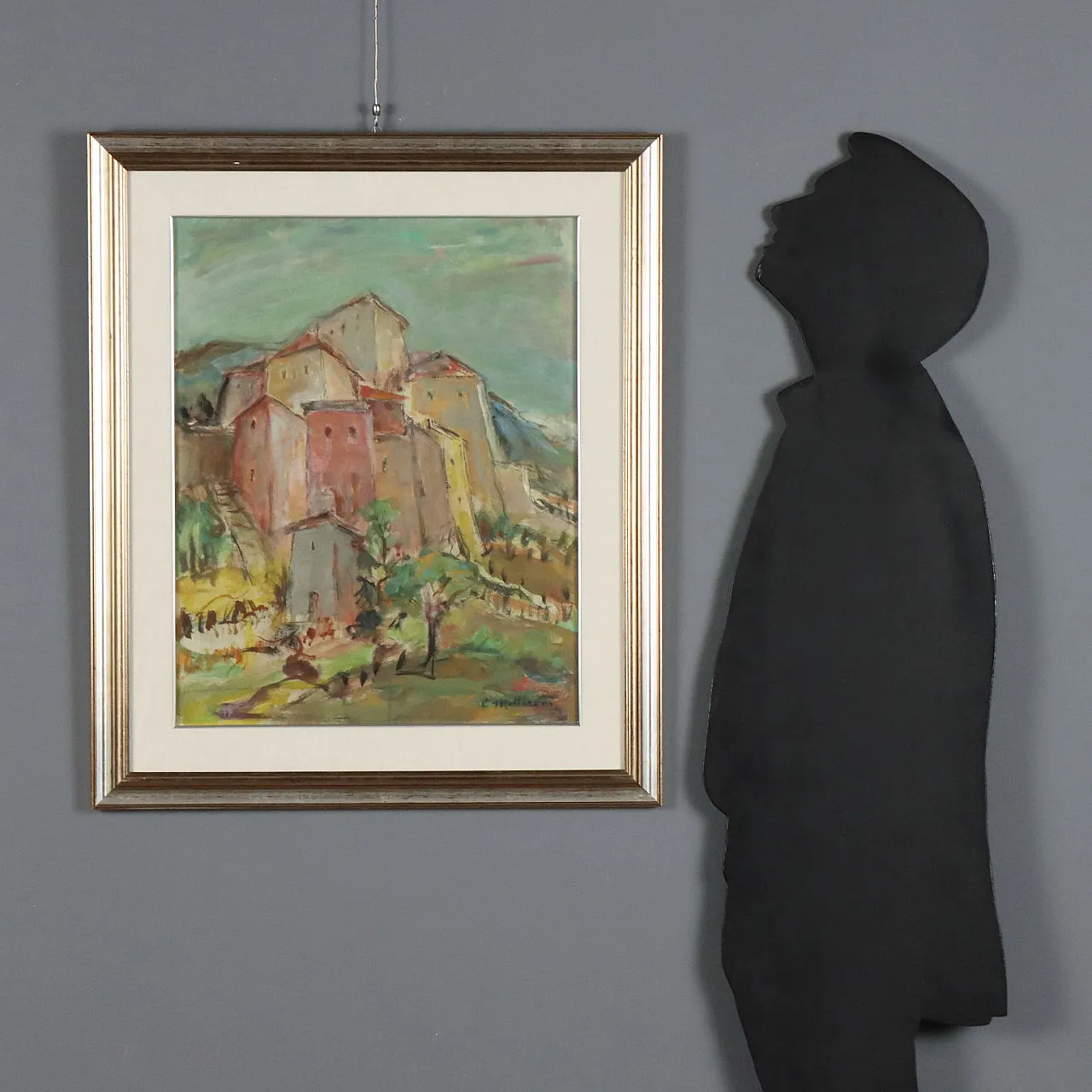 Painting by Cesarina Mottironi, oil on cardboard, 20th century 2