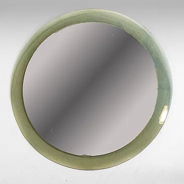 Round mirror in ground smoked glass from the 70s