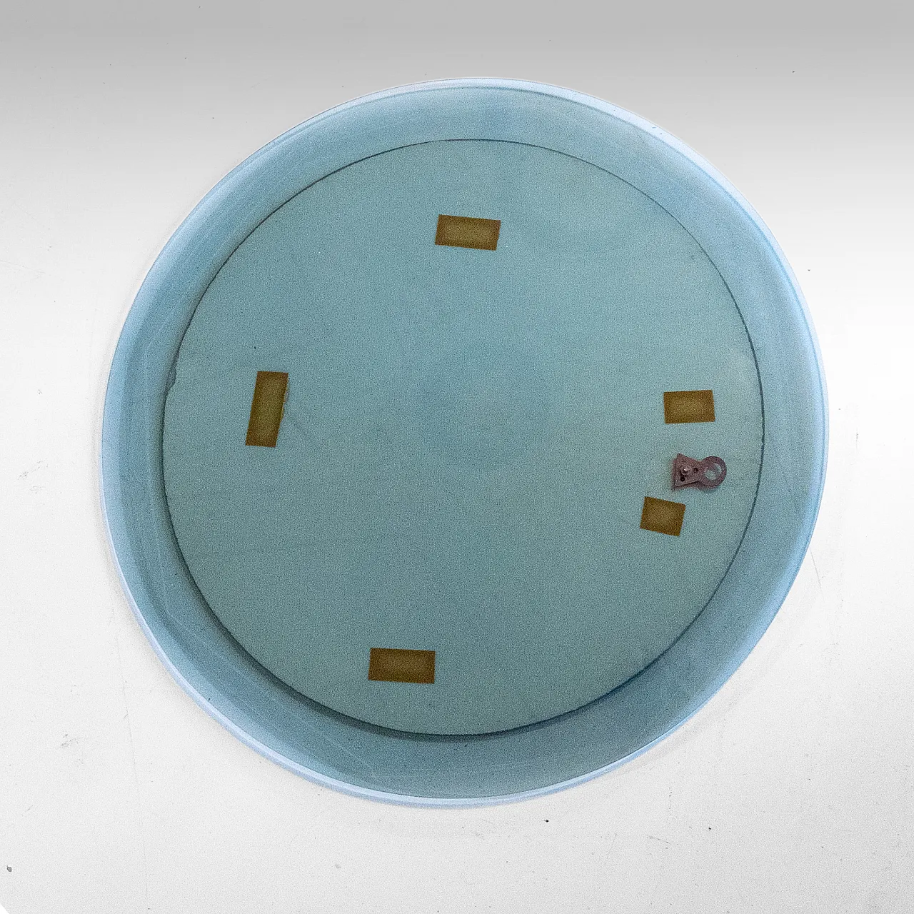 Specchio rotondo in vetro fumè molato degli anni 70 8