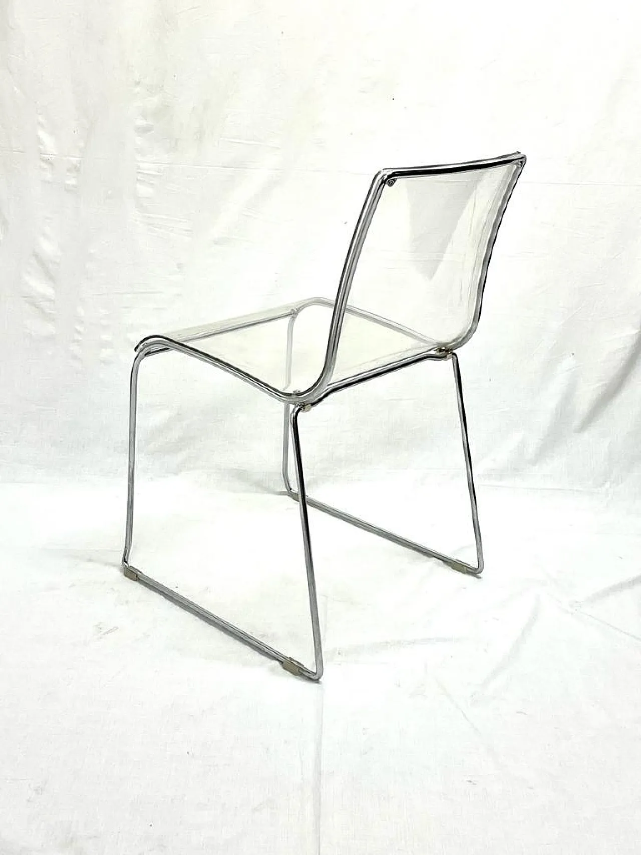 4 acrylic glass chairs by Calligaris, Italy, 90s 1