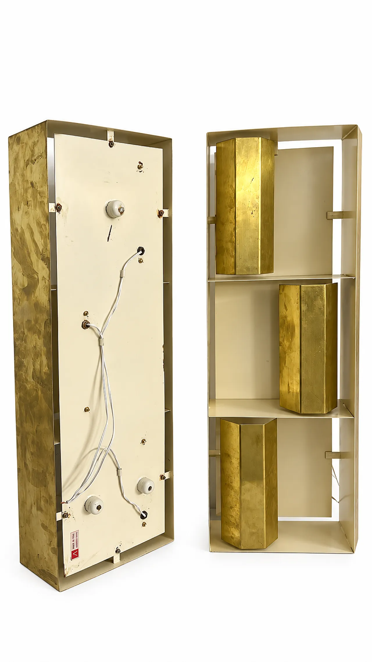 Pair of "Finestra" brass lamps 12664 by Gio Ponti for Arredoluce, 50s 2