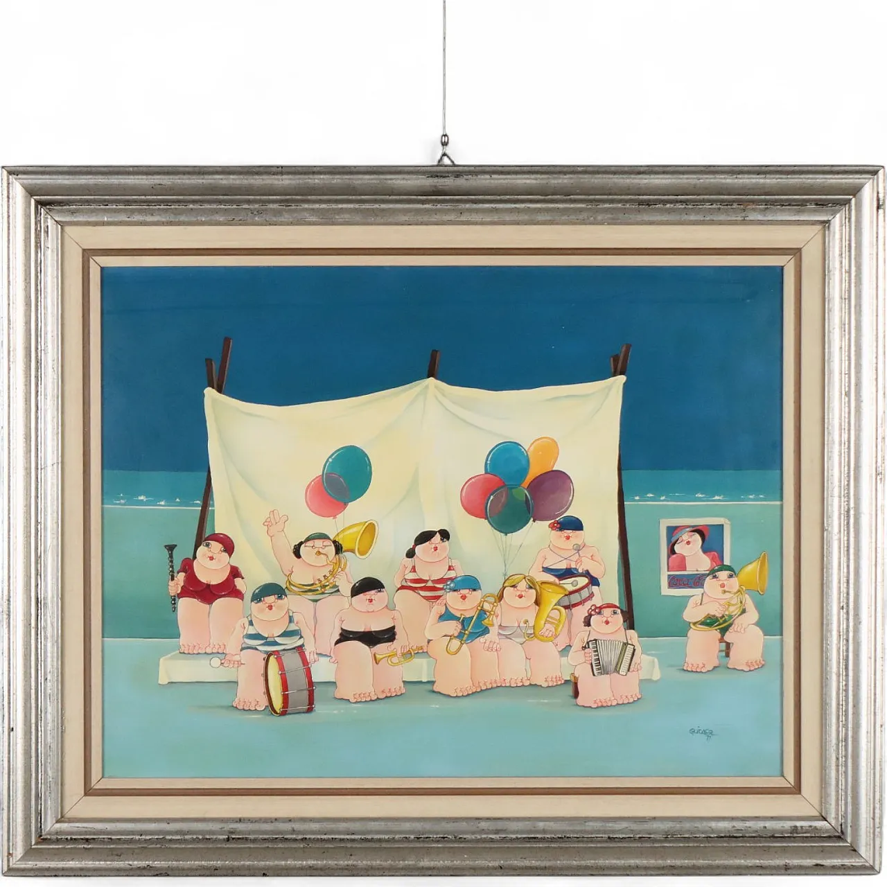 Painting by Guido Acquaviva, oil on canvas, 20th century 11