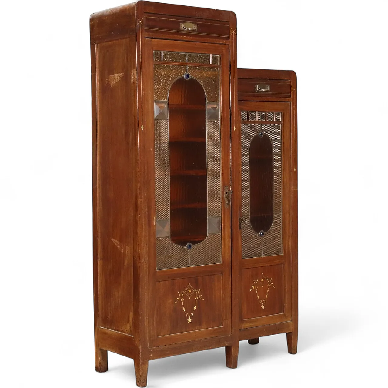 Mahogany office furniture with stained glass windows, 19th century 11