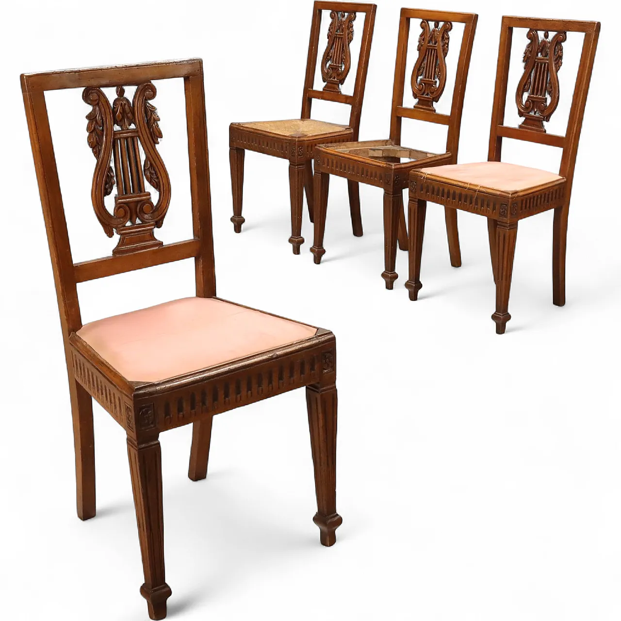 4 Sedie Neoclassiche in noce, '700 10