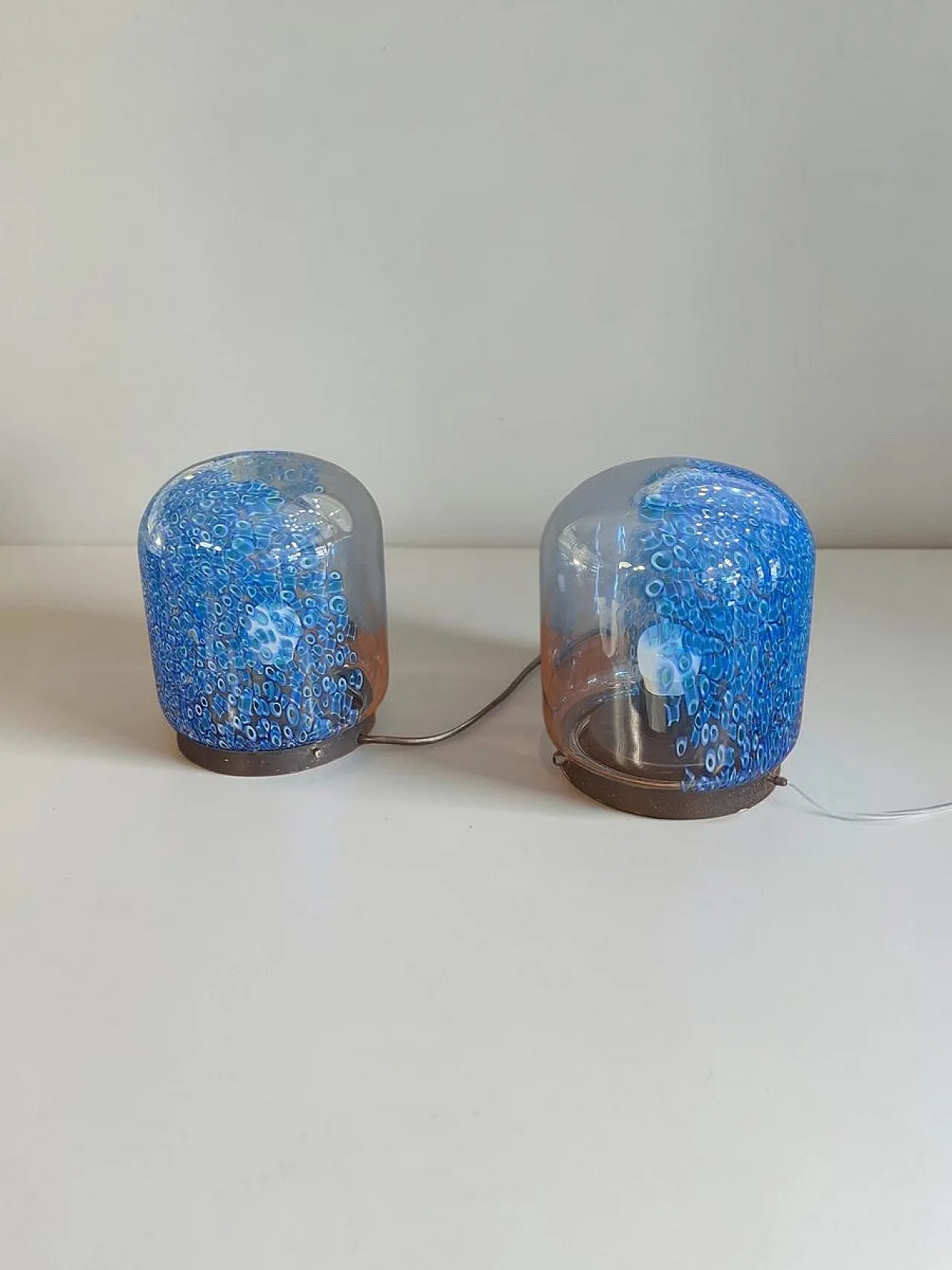 Pair of Neverrino table lamps by Gae Aulenti for Vistosi, 1970s 2