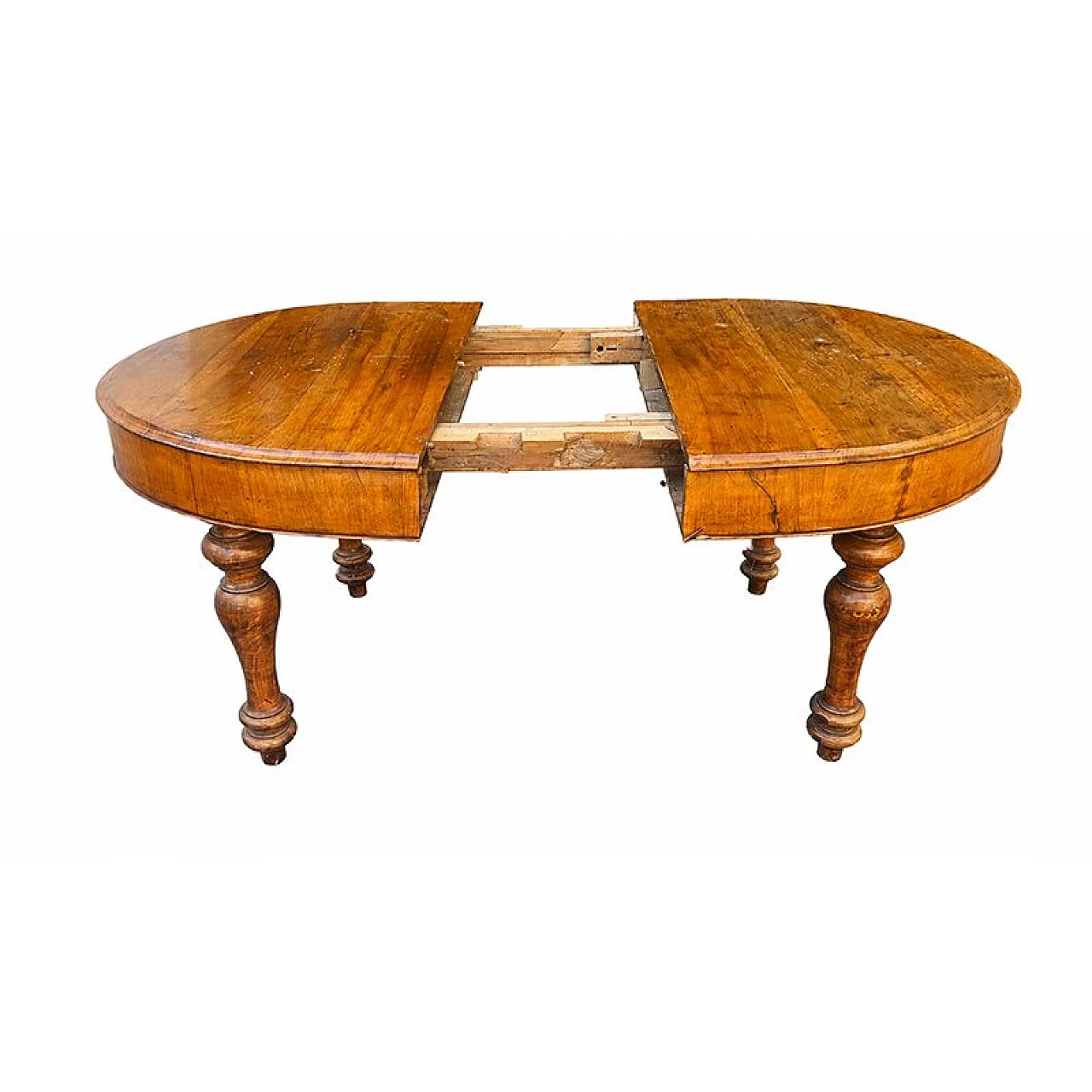 Extendable oval wooden table, 19th century 2