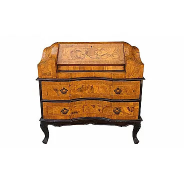Walnut burl chest of drawers, 19th century