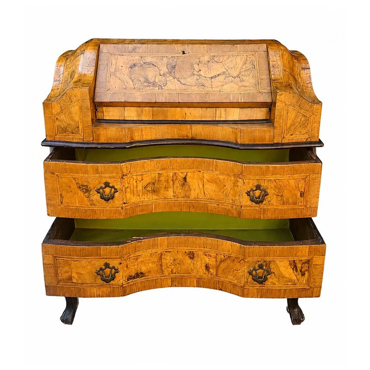Walnut burl chest of drawers, 19th century 7