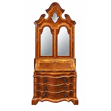 Venetian burl trumeau with door and mirrors, early 20th century