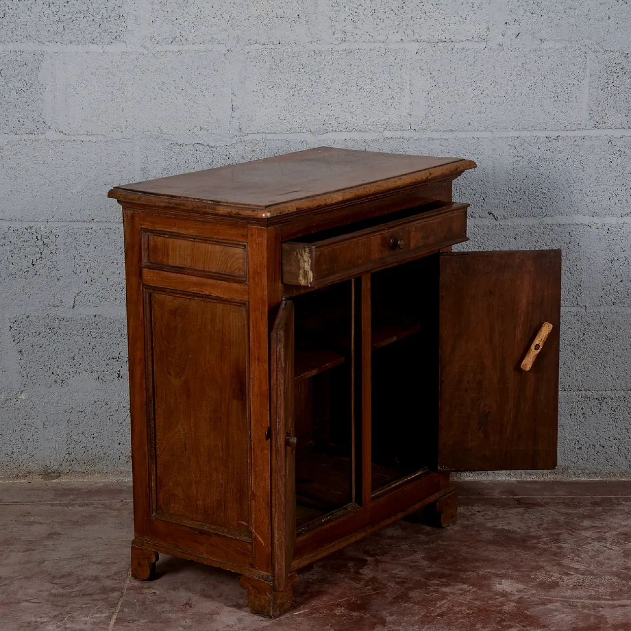 Rustic solid wood credenzina, early 20th century 4