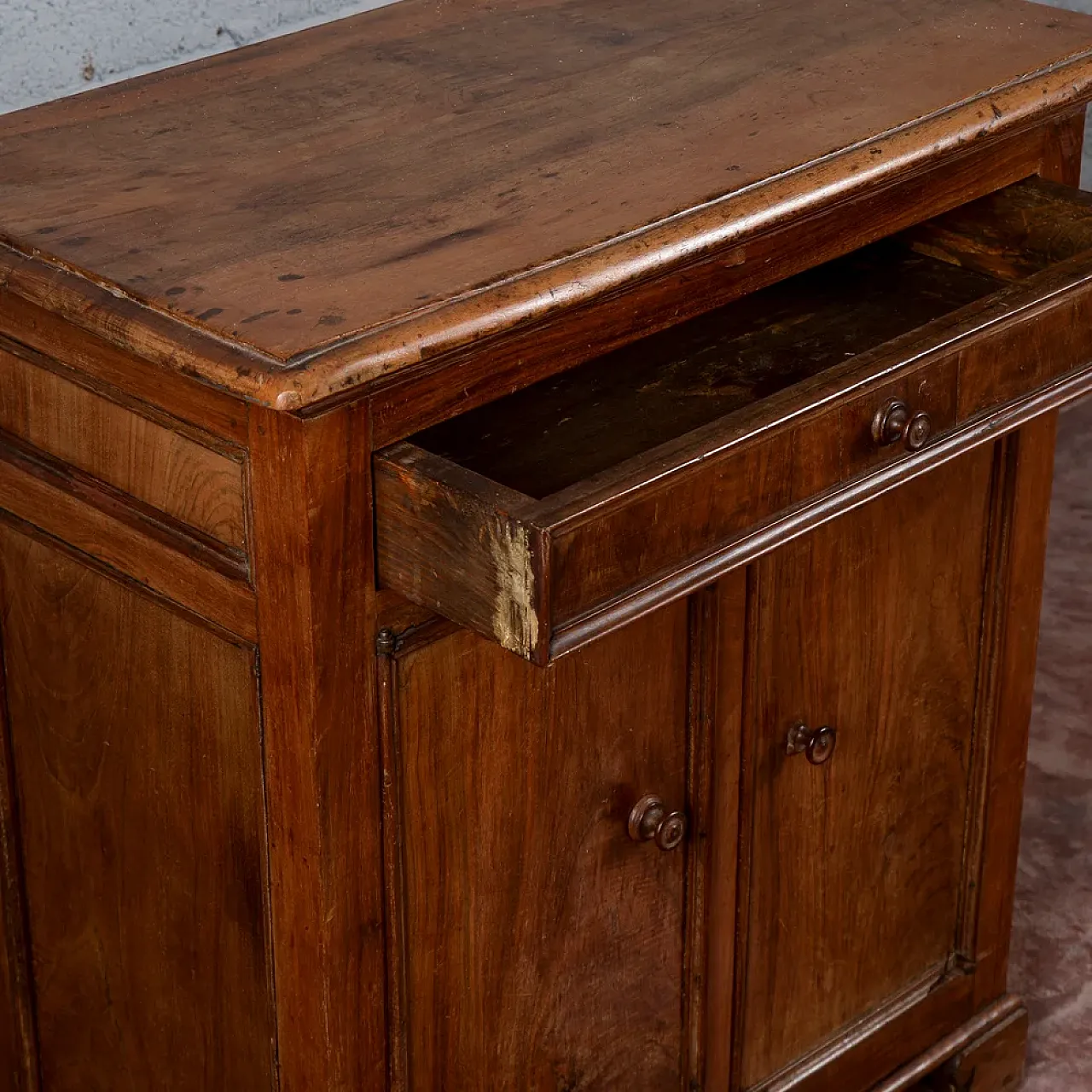 Rustic solid wood credenzina, early 20th century 7