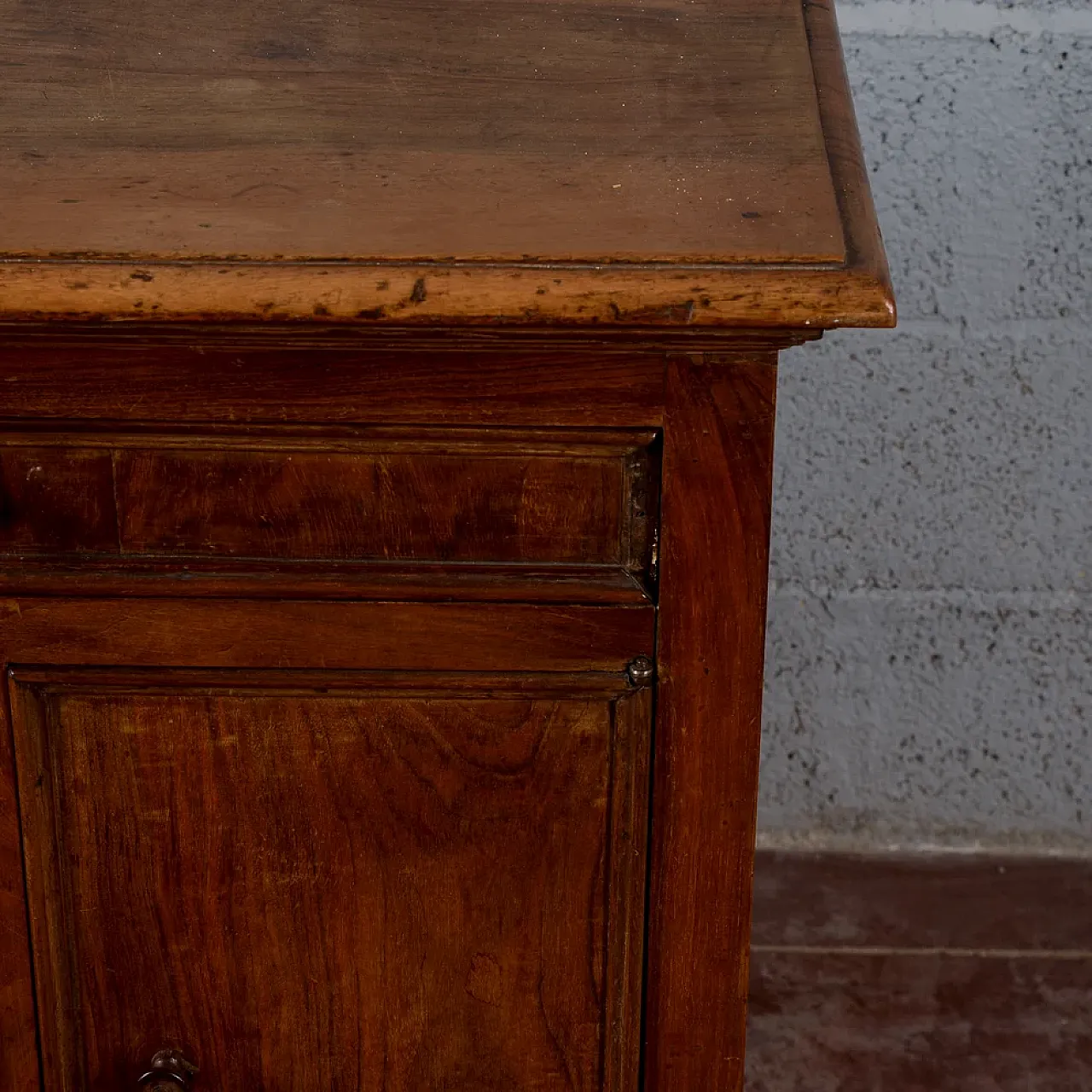 Rustic solid wood credenzina, early 20th century 9
