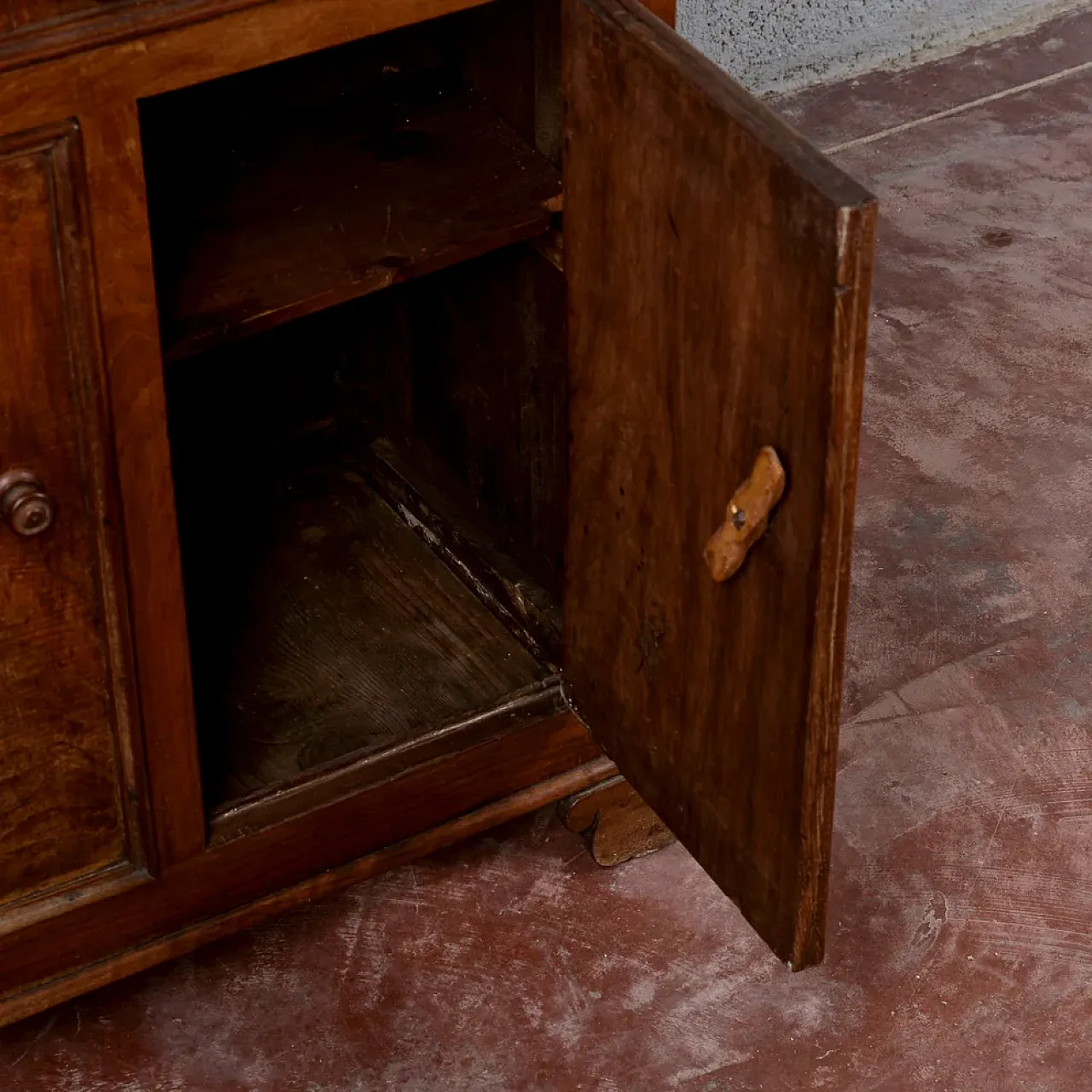 Rustic solid wood credenzina, early 20th century 11
