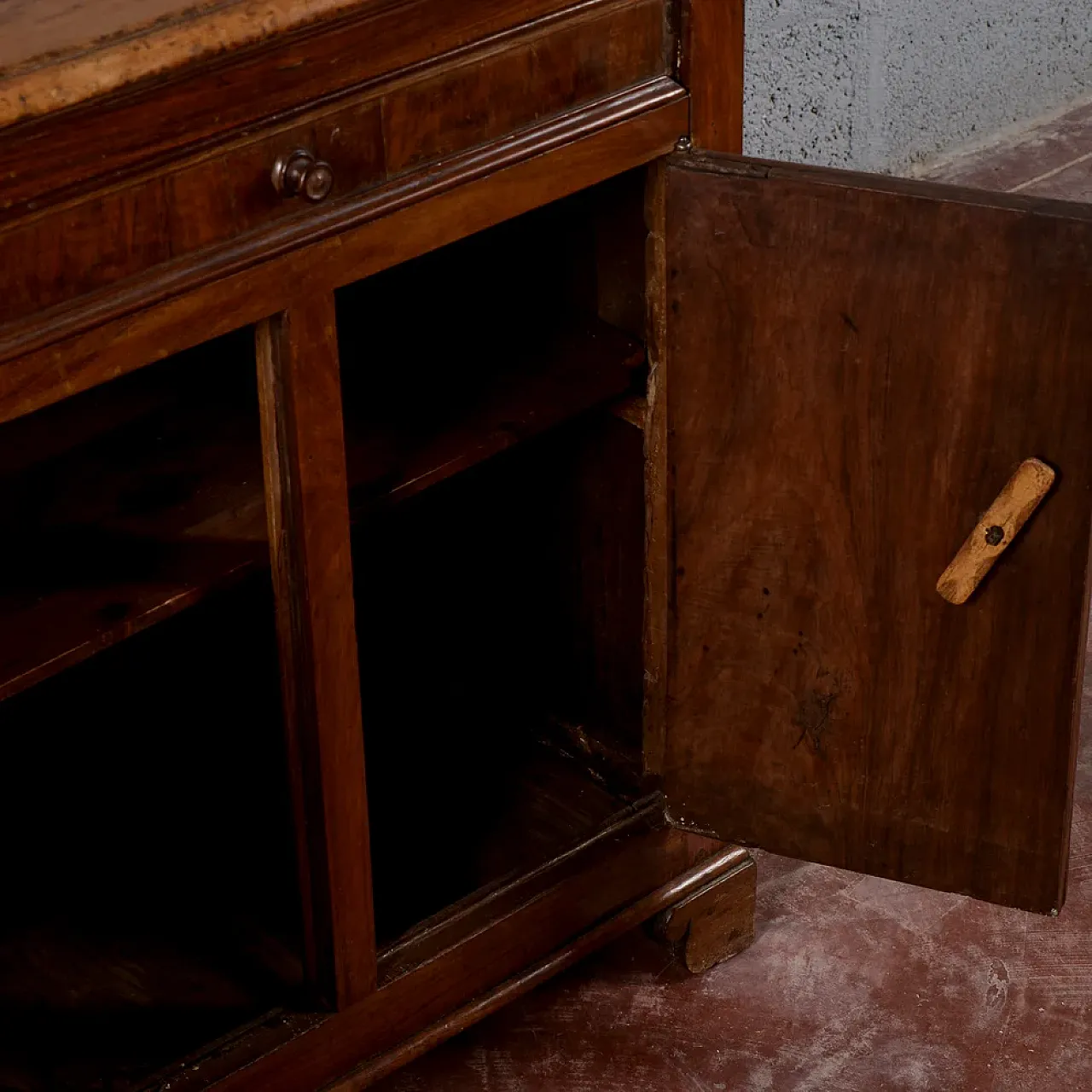 Rustic solid wood credenzina, early 20th century 12
