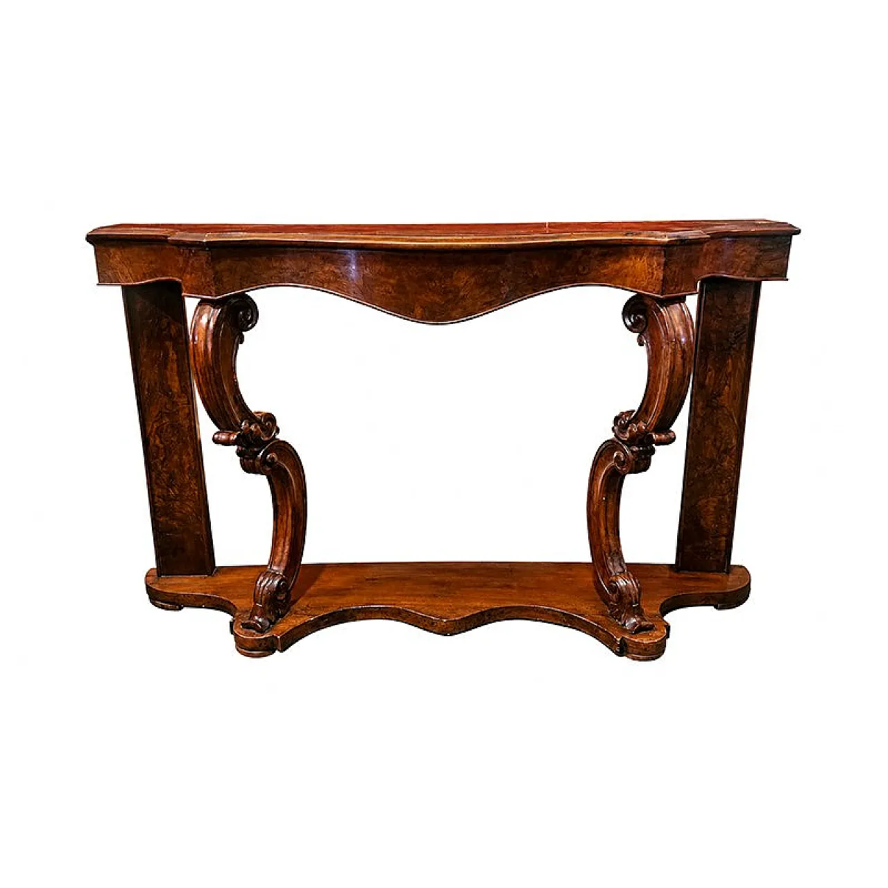 Louis Philippe console table in walnut burl, 19th century 1