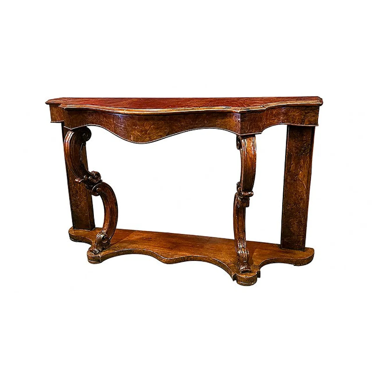 Louis Philippe console table in walnut burl, 19th century 2