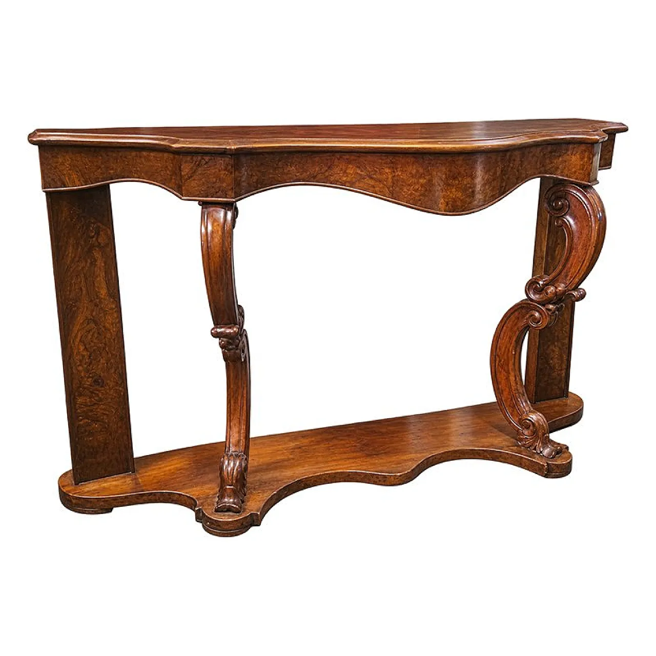 Louis Philippe console table in walnut burl, 19th century 3