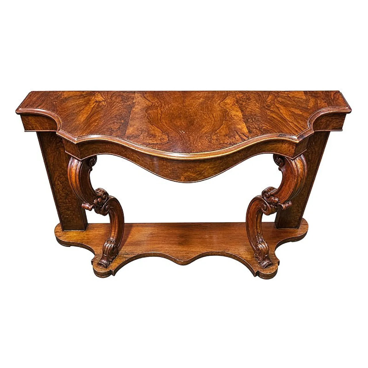 Louis Philippe console table in walnut burl, 19th century 4