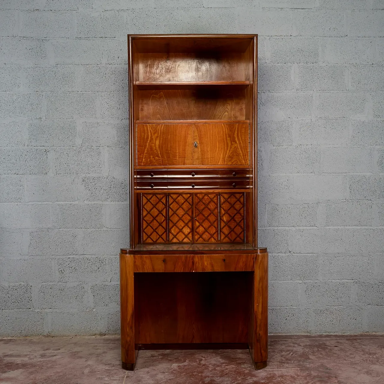 Art Deco writing desk bookcase, 1930s 3