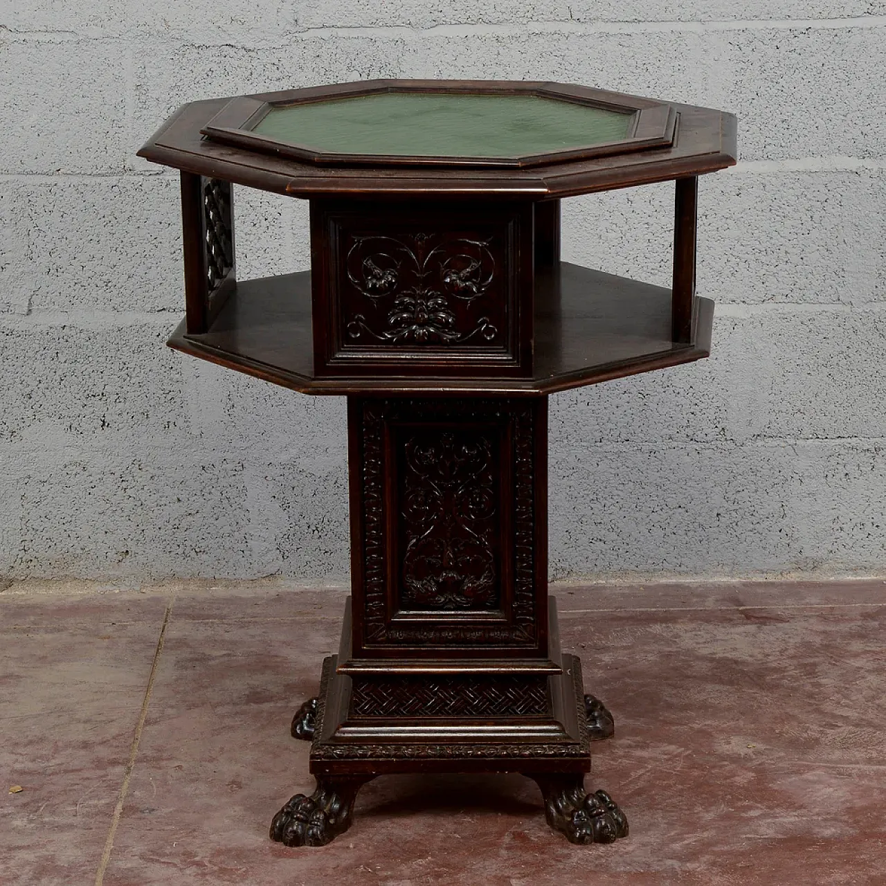 Maggini rotating coffee table with removable glass top, 19th century 1