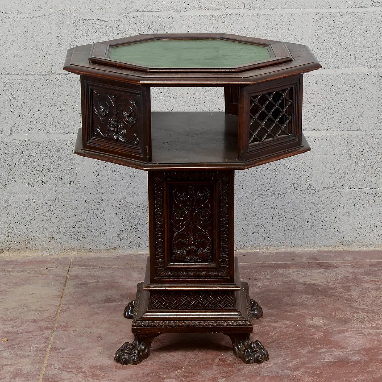 Maggini rotating coffee table with removable glass top, 19th century 3