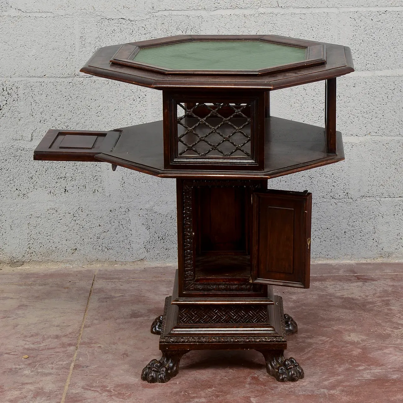 Maggini rotating coffee table with removable glass top, 19th century 5