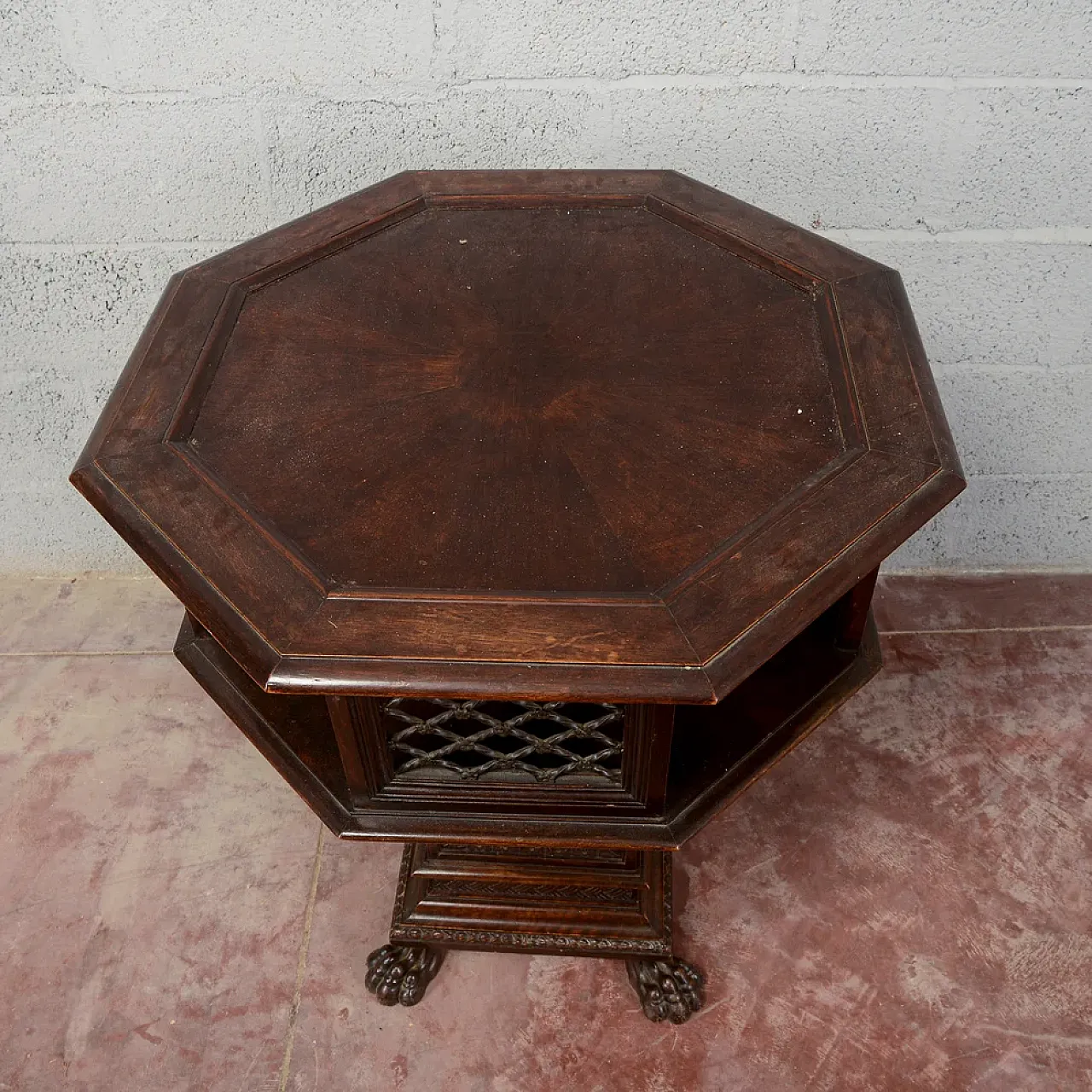 Maggini rotating coffee table with removable glass top, 19th century 8