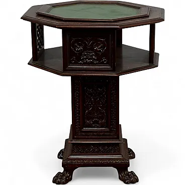 Maggini rotating coffee table with removable glass top, 19th century
