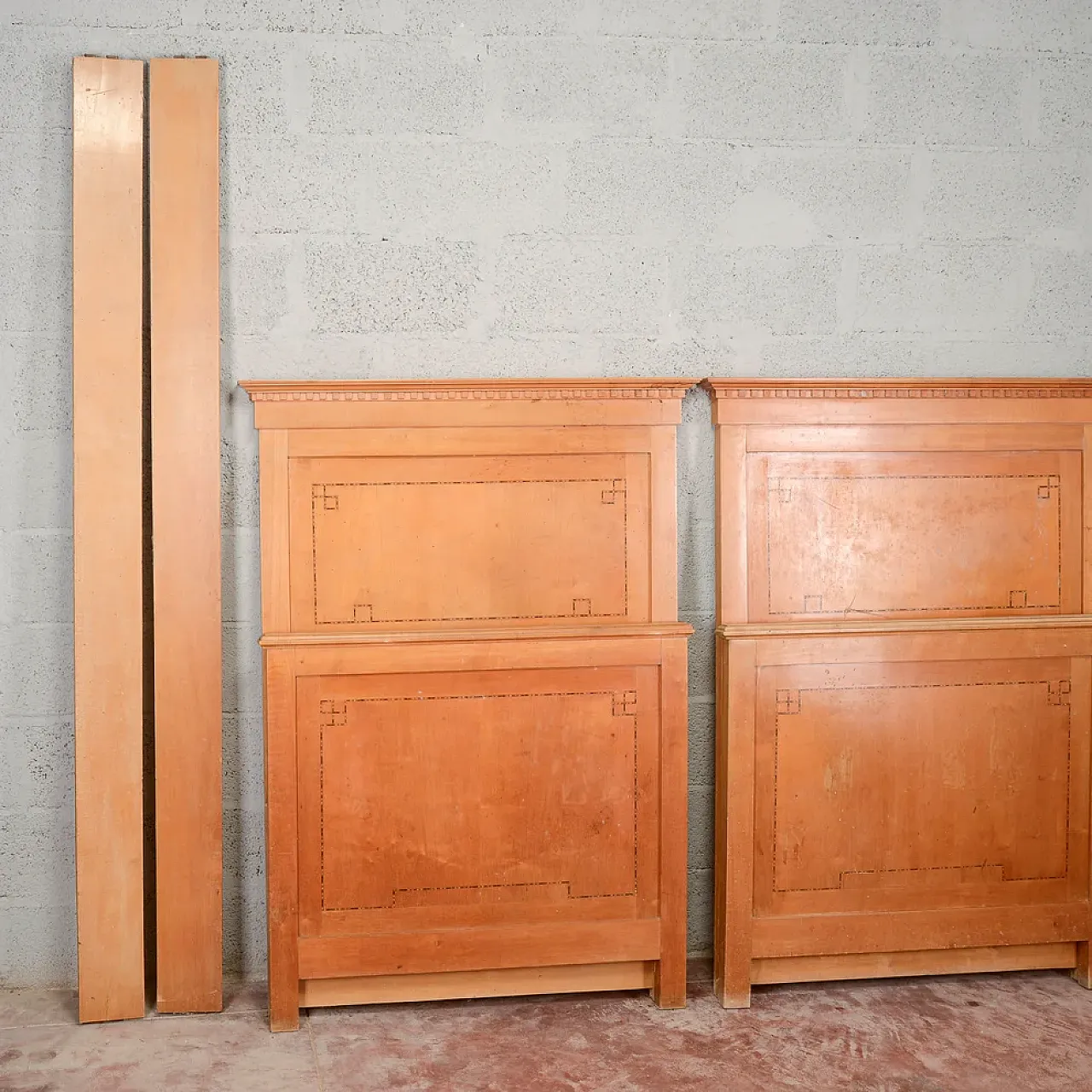 Pair of Art Deco single beds, 1930s 4