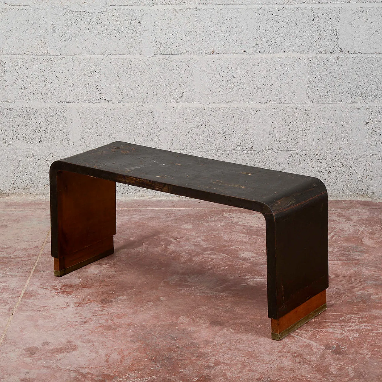 Panca in legno ebanizzato, anni '30 3