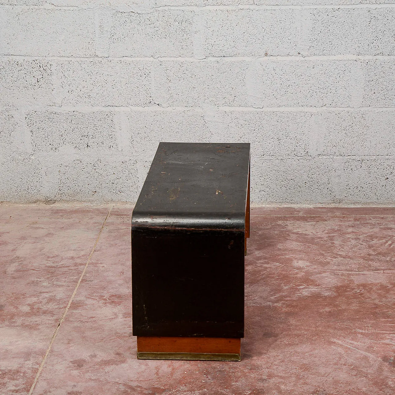 Panca in legno ebanizzato, anni '30 4