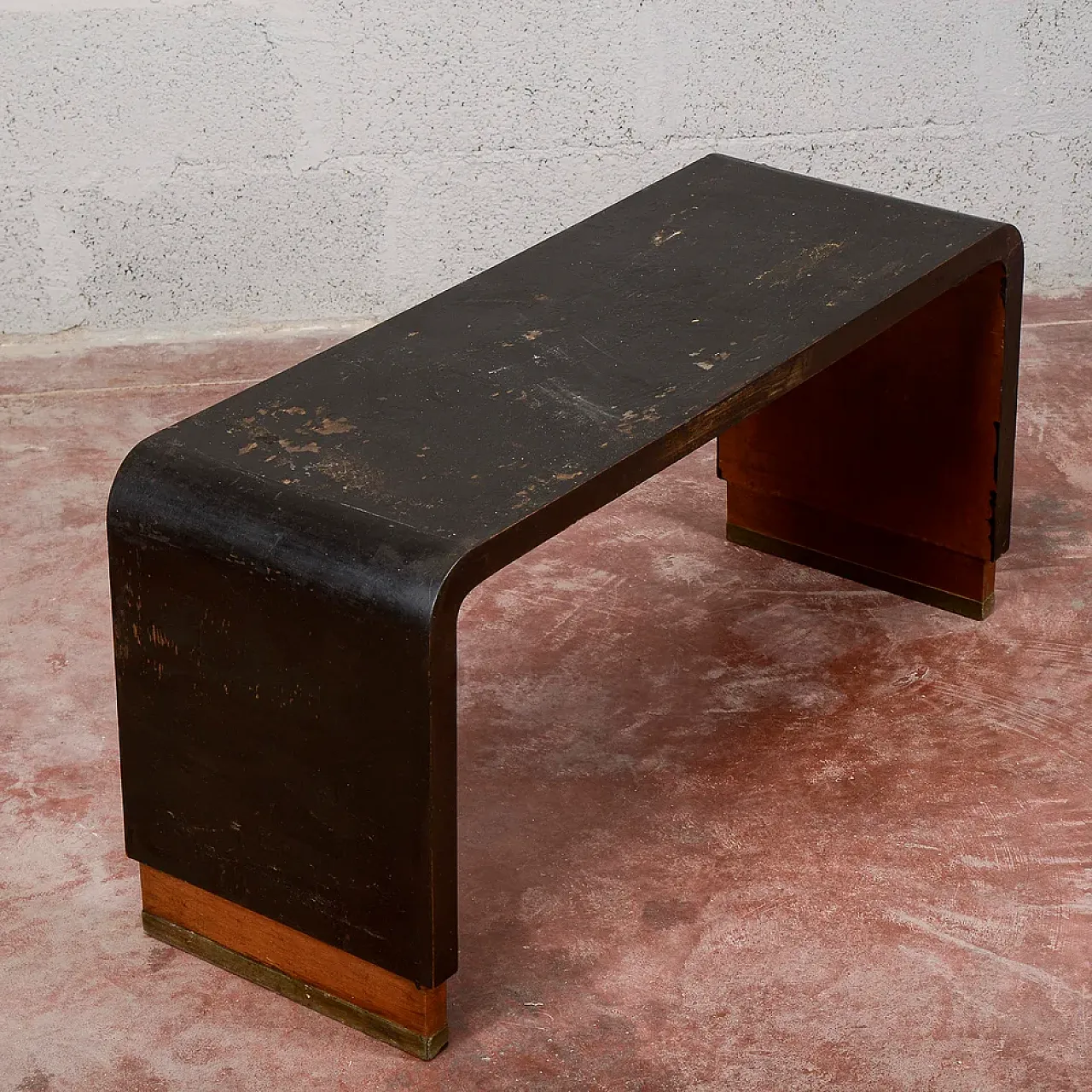 Panca in legno ebanizzato, anni '30 5