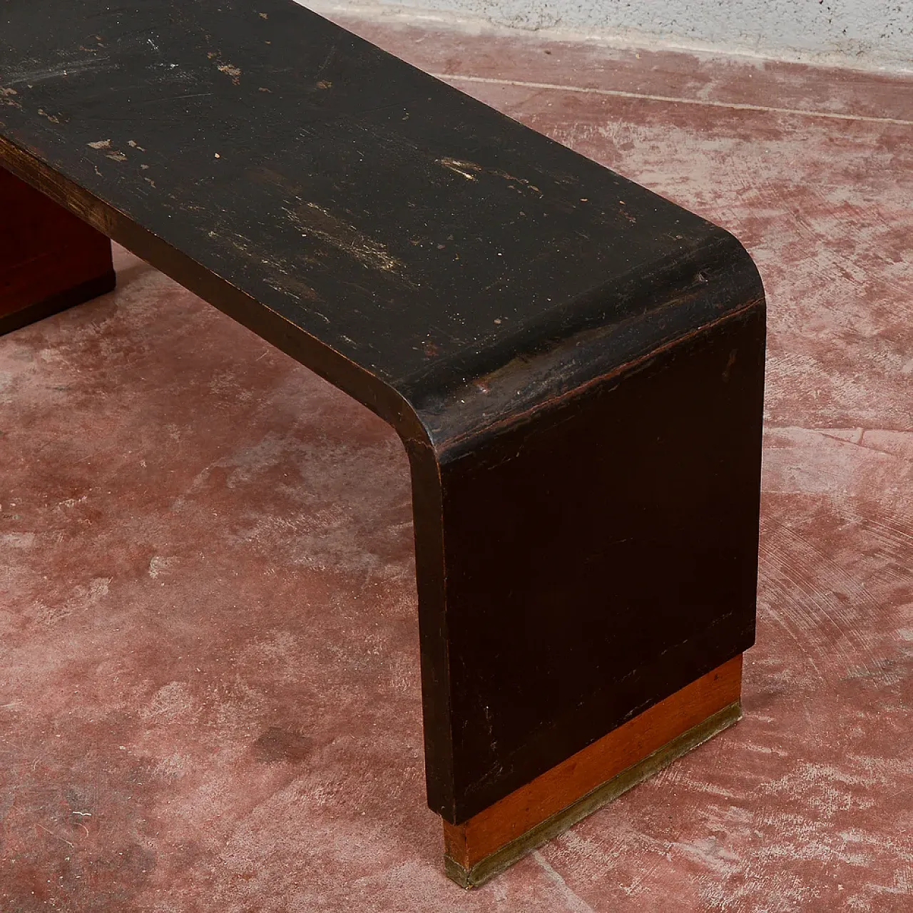 Panca in legno ebanizzato, anni '30 6