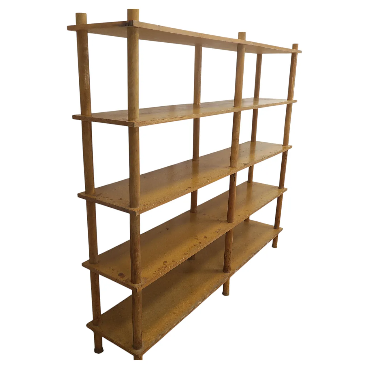 Freestanding bookshelf in oak with five long shelves, 1960s 1