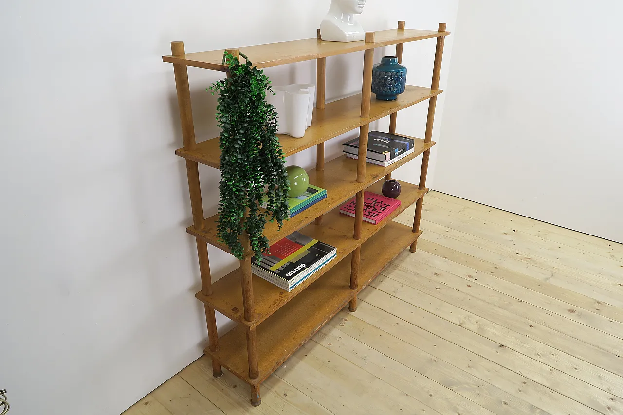 Freestanding bookshelf in oak with five long shelves, 1960s 3