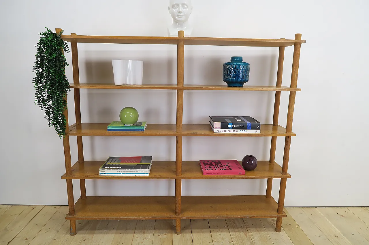 Freestanding bookshelf in oak with five long shelves, 1960s 4