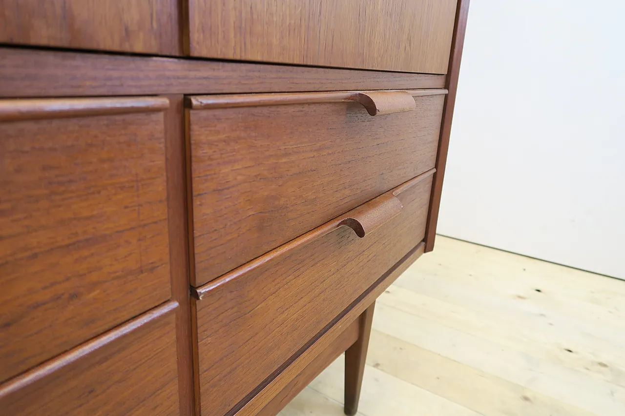 Tall Danish teak sideboard with shelves and drawers, 1960s 5